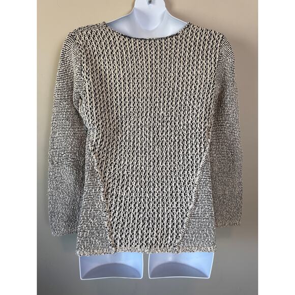 VTG 80s Karen Hart Womens Sz L Pullover Sweater Cotton Bleen V-Neck Chunky Retro - Picture 5 of 9